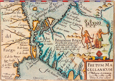 mapa de la zona del Estrecho de Magallanes